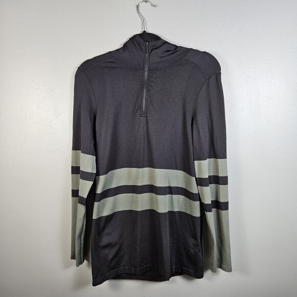THE NORTH FACE Hoodie Pullover Secondskin Seamless 1/4 Zip Striped Womens Large - Picture 1 of 7